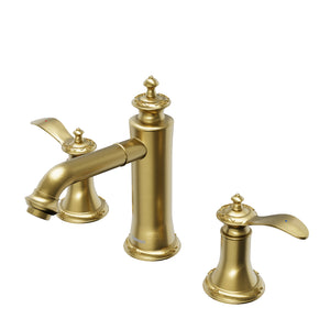 Alternate Image for Karran Vineyard 1.2 GPM Double Lever Handle Lead-free Brass ADA Bathroom Faucet, Widespread, Brushed Gold, KBF474BG
