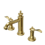 Karran Vineyard 1.2 GPM Double Lever Handle Lead-free Brass ADA Bathroom Faucet, Widespread, Brushed Gold, KBF474BG