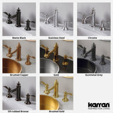 Karran Vineyard 1.2 GPM Double Lever Handle Lead-free Brass ADA Bathroom Faucet, Widespread, Brushed Gold, KBF474BG