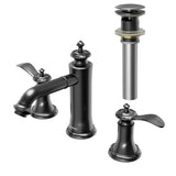 Karran Vineyard 1.2 GPM Double Lever Handle Lead-free Brass ADA Bathroom Faucet, Widespread, Gunmetal Grey, KBF474GG