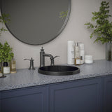 Karran Vineyard 1.2 GPM Double Lever Handle Lead-free Brass ADA Bathroom Faucet, Widespread, Gunmetal Grey, KBF474GG