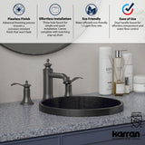 Karran Vineyard 1.2 GPM Double Lever Handle Lead-free Brass ADA Bathroom Faucet, Widespread, Gunmetal Grey, KBF474GG