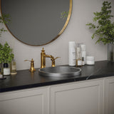 Karran Vineyard 1.2 GPM Double Lever Handle Lead-free Brass ADA Bathroom Faucet, Widespread, Gold, KBF474G