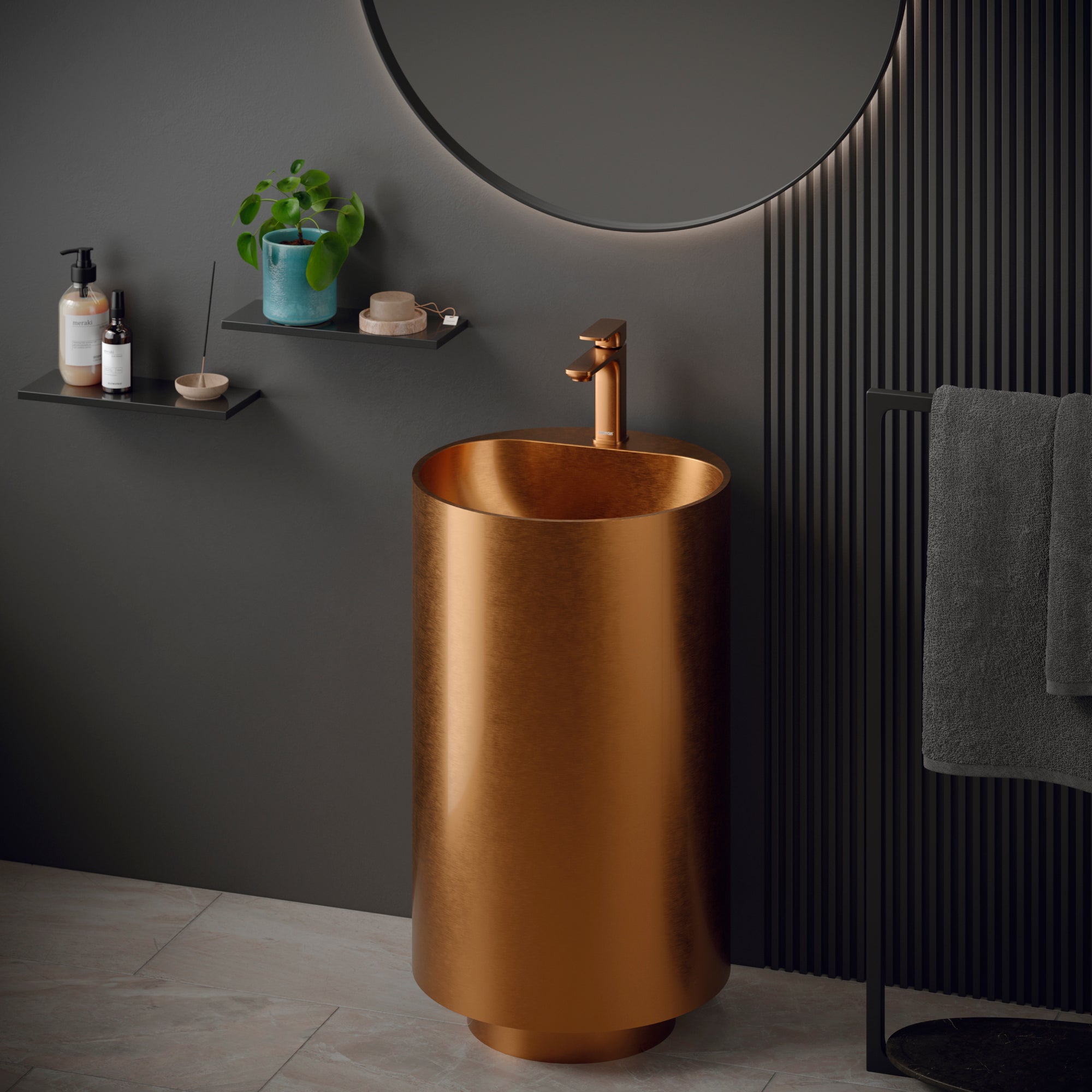 Karran Venda 1.2 GPM Single Lever Handle Lead-free Brass ADA Bathroom Faucet, Basin, Brushed Copper, KBF510BC