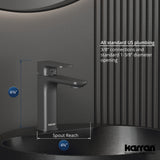 Karran Venda 1.2 GPM Single Lever Handle Lead-free Brass ADA Bathroom Faucet, Basin, Gunmetal Grey, KBF510GG