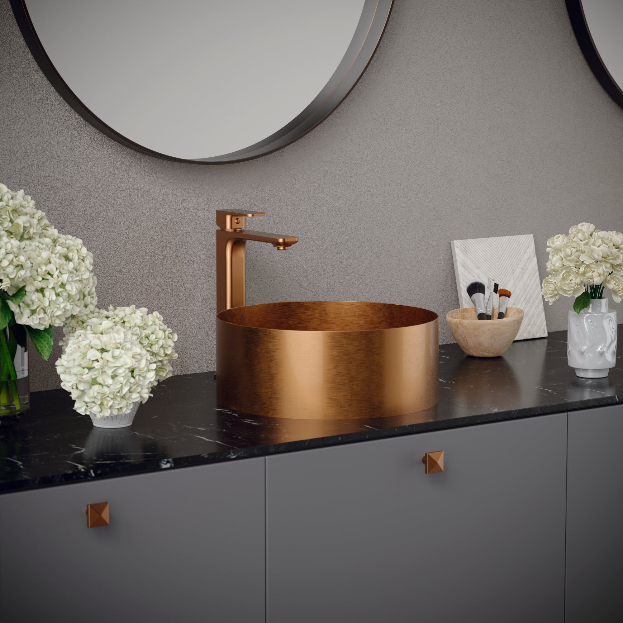 Karran Venda 1.2 GPM Single Lever Handle Lead-free Brass ADA Bathroom Faucet, Vessel, Brushed Copper, KBF512BC