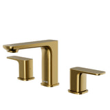 Karran Venda 1.2 GPM Double Lever Handle Lead-free Brass ADA Bathroom Faucet, Widespread, Brushed Gold, KBF514BG