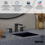 Karran Venda 1.2 GPM Double Lever Handle Lead-free Brass ADA Bathroom Faucet, Widespread, Gunmetal Grey, KBF514GG