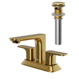 Karran Venda 1.2 GPM Double Lever Handle Lead-free Brass ADA Bathroom Faucet, Centerset, Brushed Gold, KBF516BG