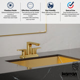 Karran Venda 1.2 GPM Double Lever Handle Lead-free Brass ADA Bathroom Faucet, Centerset, Brushed Gold, KBF516BG