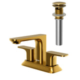 Karran Venda 1.2 GPM Double Lever Handle Lead-free Brass ADA Bathroom Faucet, Centerset, Gold, KBF516G