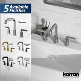 Karran Gillingham 1.2 GPM Double Lever Handle Lead-free Brass ADA Bathroom Faucet, Widespread, Chrome, KBF534C