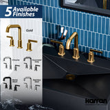 Karran Gillingham 1.2 GPM Double Lever Handle Lead-free Brass ADA Bathroom Faucet, Widespread, Gold, KBF534G