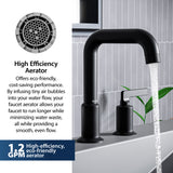 Karran Gillingham 1.2 GPM Double Lever Handle Lead-free Brass ADA Bathroom Faucet, Widespread, Matte Black, KBF534MB