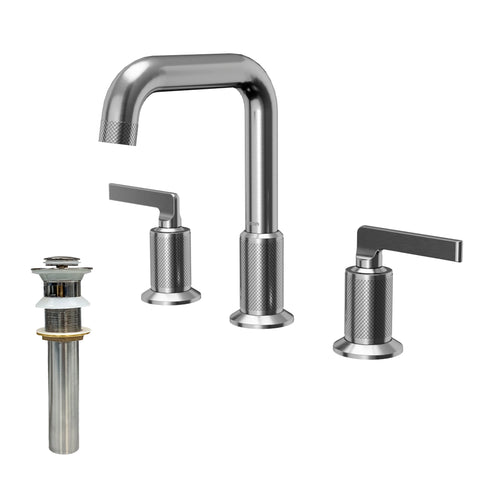 Karran Gillingham 1.2 GPM Double Lever Handle Lead-free Brass ADA Bathroom Faucet, Widespread, Stainless Steel, KBF534SS