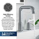 Karran Gillingham 1.2 GPM Double Lever Handle Lead-free Brass ADA Bathroom Faucet, Widespread, Stainless Steel, KBF534SS