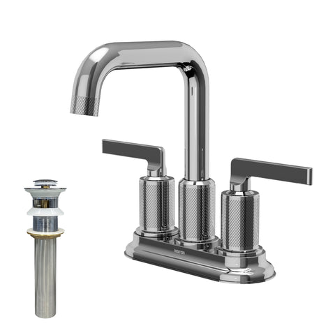 Karran Gillingham 1.2 GPM Double Lever Handle Lead-free Brass ADA Bathroom Faucet, Centerset, Chrome, KBF536C