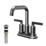 Karran Gillingham 1.2 GPM Double Lever Handle Lead-free Brass ADA Bathroom Faucet, Centerset, Gunmetal Grey, KBF536GG