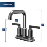 Karran Gillingham 1.2 GPM Double Lever Handle Lead-free Brass ADA Bathroom Faucet, Centerset, Gunmetal Grey, KBF536GG