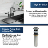 Karran Gillingham 1.2 GPM Double Lever Handle Lead-free Brass ADA Bathroom Faucet, Centerset, Gunmetal Grey, KBF536GG