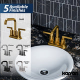 Karran Gillingham 1.2 GPM Double Lever Handle Lead-free Brass ADA Bathroom Faucet, Centerset, Gold, KBF536G