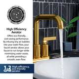 Karran Gillingham 1.2 GPM Double Lever Handle Lead-free Brass ADA Bathroom Faucet, Centerset, Gold, KBF536G