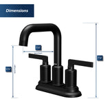 Karran Gillingham 1.2 GPM Double Lever Handle Lead-free Brass ADA Bathroom Faucet, Centerset, Matte Black, KBF536MB