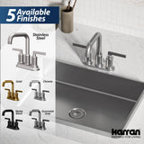 Karran Gillingham 1.2 GPM Double Lever Handle Lead-free Brass ADA Bathroom Faucet, Centerset, Stainless Steel, KBF536SS