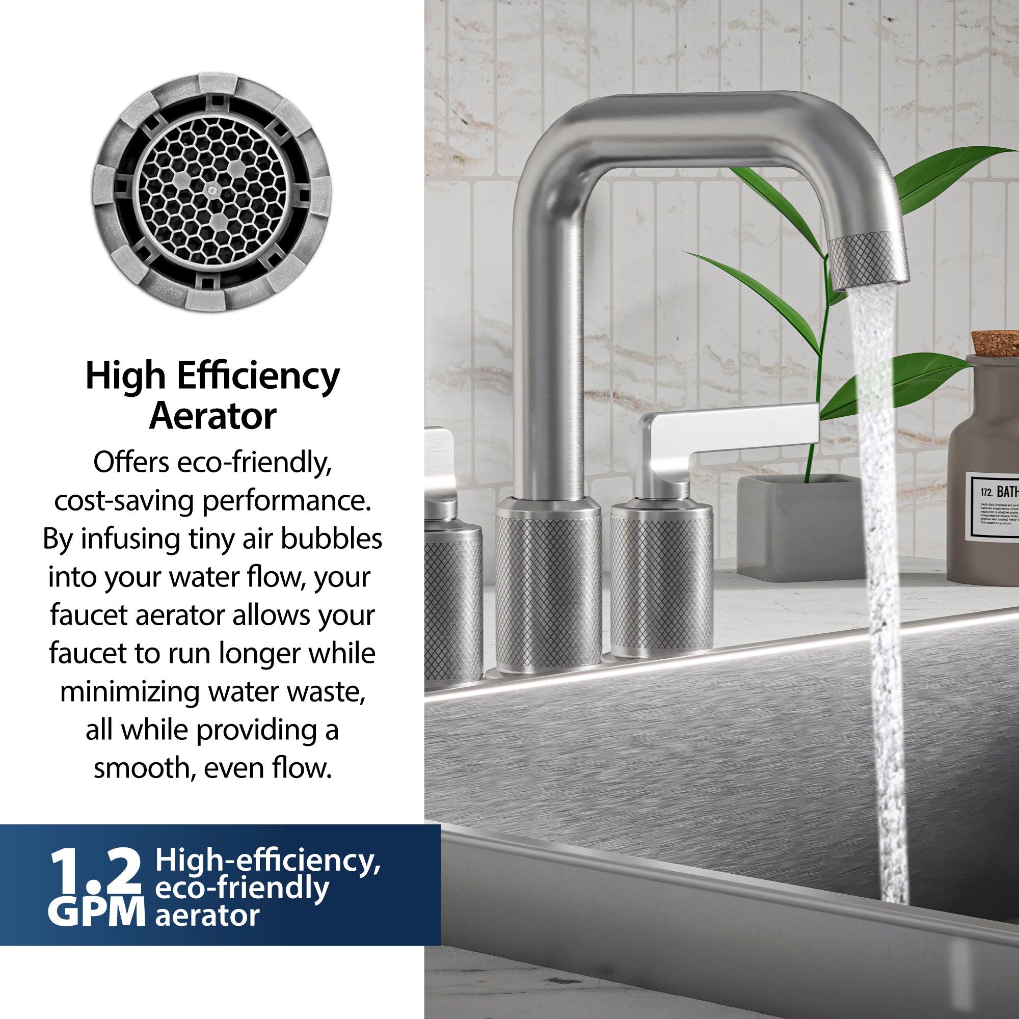 Karran Gillingham 1.2 GPM Double Lever Handle Lead-free Brass ADA Bathroom Faucet, Centerset, Stainless Steel, KBF536SS