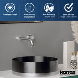 Karran Grantham 1.5 GPM Single Lever Handle Lead-free Brass ADA Bathroom Faucet, Wall Mounted, Stainless Steel, KBF610SS