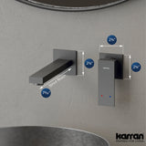 Karran Alberton 1.5 GPM Single Lever Handle Lead-free Brass ADA Bathroom Faucet, Wall Mounted, Gunmetal Grey, KBF620GG