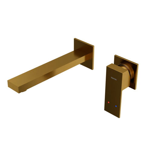 Karran Alberton 1.5 GPM Single Lever Handle Lead-free Brass ADA Bathroom Faucet, Wall Mounted, Gold, KBF620G