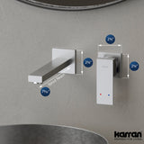 Karran Alberton 1.5 GPM Single Lever Handle Lead-free Brass ADA Bathroom Faucet, Wall Mounted, Stainless Steel, KBF620SS