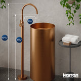 Karran Howick 1.5 GPM Single Lever Handle Lead-free Brass Bathroom Faucet, Freestanding Floor Mounted, Brushed Copper, KBF650BC