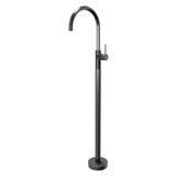 Karran Howick 1.5 GPM Single Lever Handle Lead-free Brass Bathroom Faucet, Freestanding Floor Mounted, Gunmetal Grey, KBF650GG