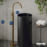 Karran Howick 1.5 GPM Single Lever Handle Lead-free Brass Bathroom Faucet, Freestanding Floor Mounted, Gold, KBF650G