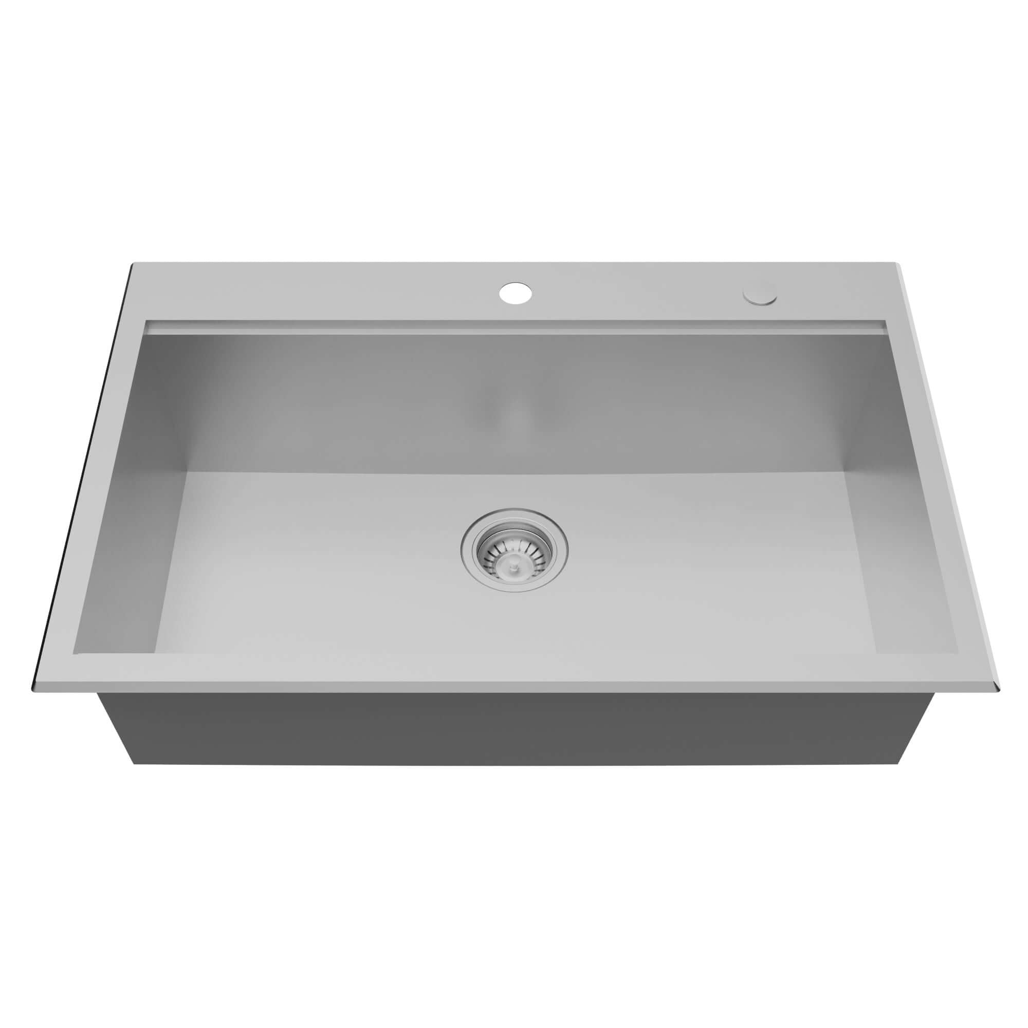 Karran Fusion 33" Drop In/Topmount Stainless Steel Workstation Kitchen Sink with Accessories, 18 Gauge, WSTMSB3323-PK1