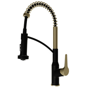 Alternate Image for Karran Scottsdale 1.8 GPM Single Lever Handle Lead-free Brass ADA Kitchen Faucet, Pull-Down, Matte Black & Spot-Free Brushed Gold, KKF210MBSFBG
