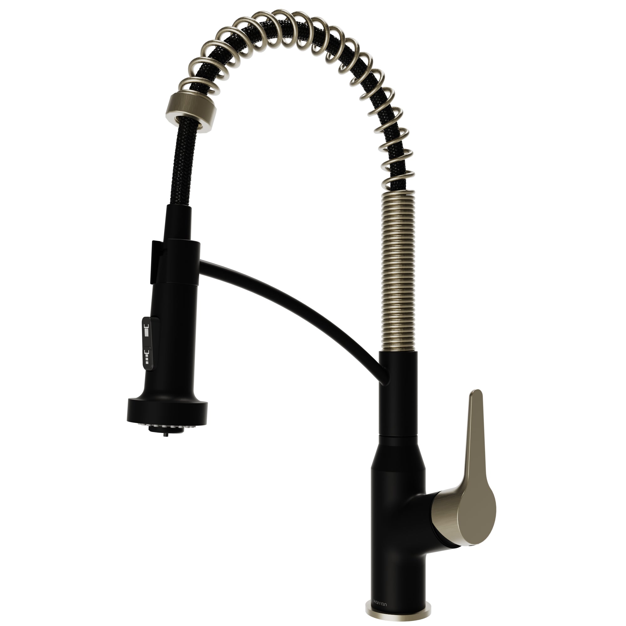 Karran Scottsdale 1.8 GPM Single Lever Handle Lead-free Brass ADA Kitchen Faucet, Pull-Down, Matte Black & Spot-Free Champagne Bronze, KKF210MBSFCB