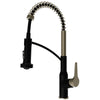 Karran Scottsdale 1.8 GPM Single Lever Handle Lead-free Brass ADA Kitchen Faucet, Pull-Down, Matte Black & Spot-Free Champagne Bronze, KKF210MBSFCB