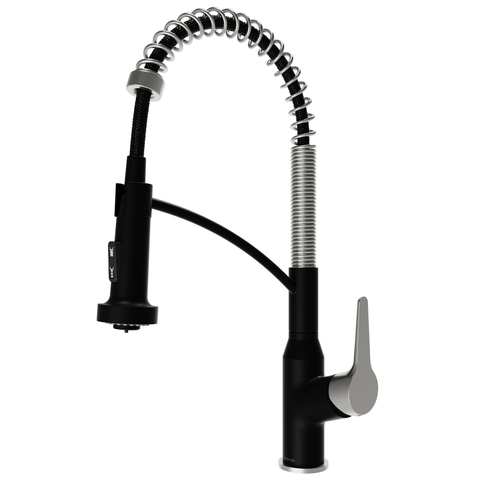 Karran Scottsdale 1.8 GPM Single Lever Handle Lead-free Brass ADA Kitchen Faucet, Pull-Down, Matte Black & Spot-Free Stainless Steel, KKF210MBSFSS