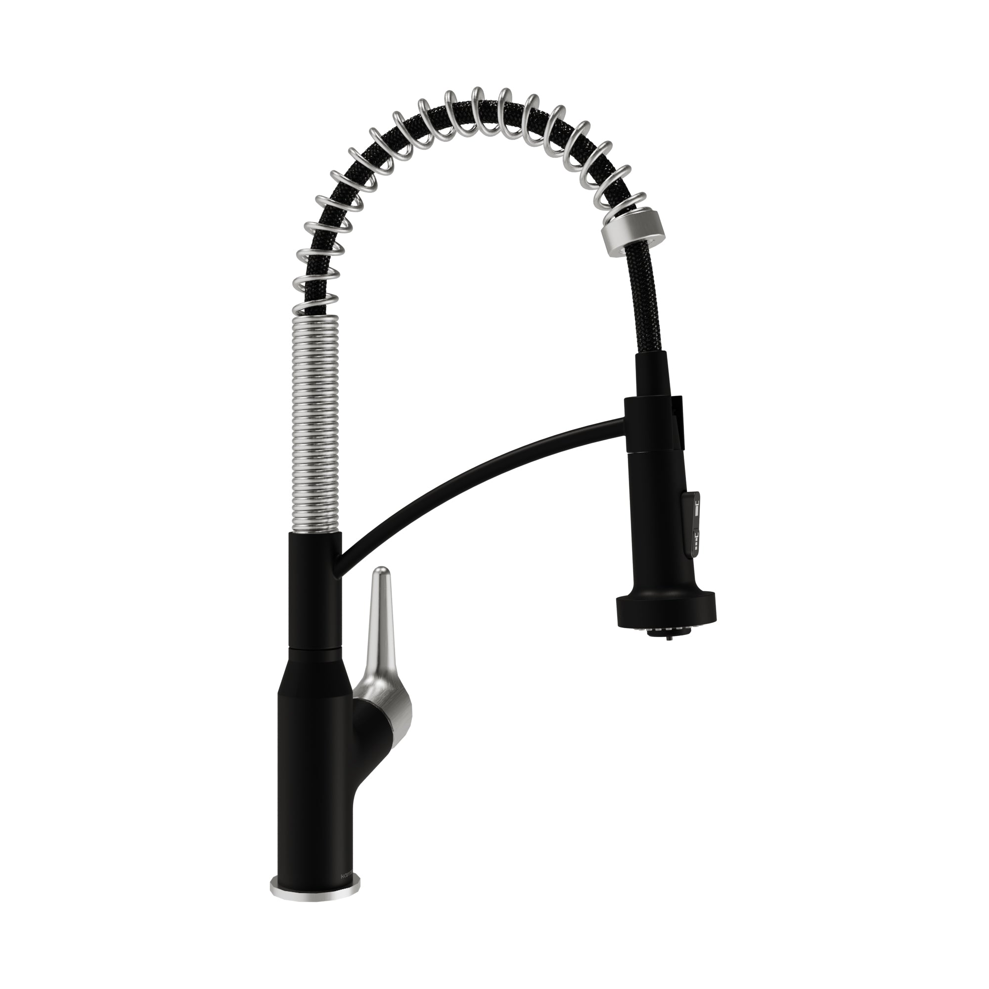 Karran Scottsdale 1.8 GPM Single Lever Handle Lead-free Brass ADA Kitchen Faucet, Pull-Down, Matte Black & Spot-Free Stainless Steel, KKF210MBSFSS