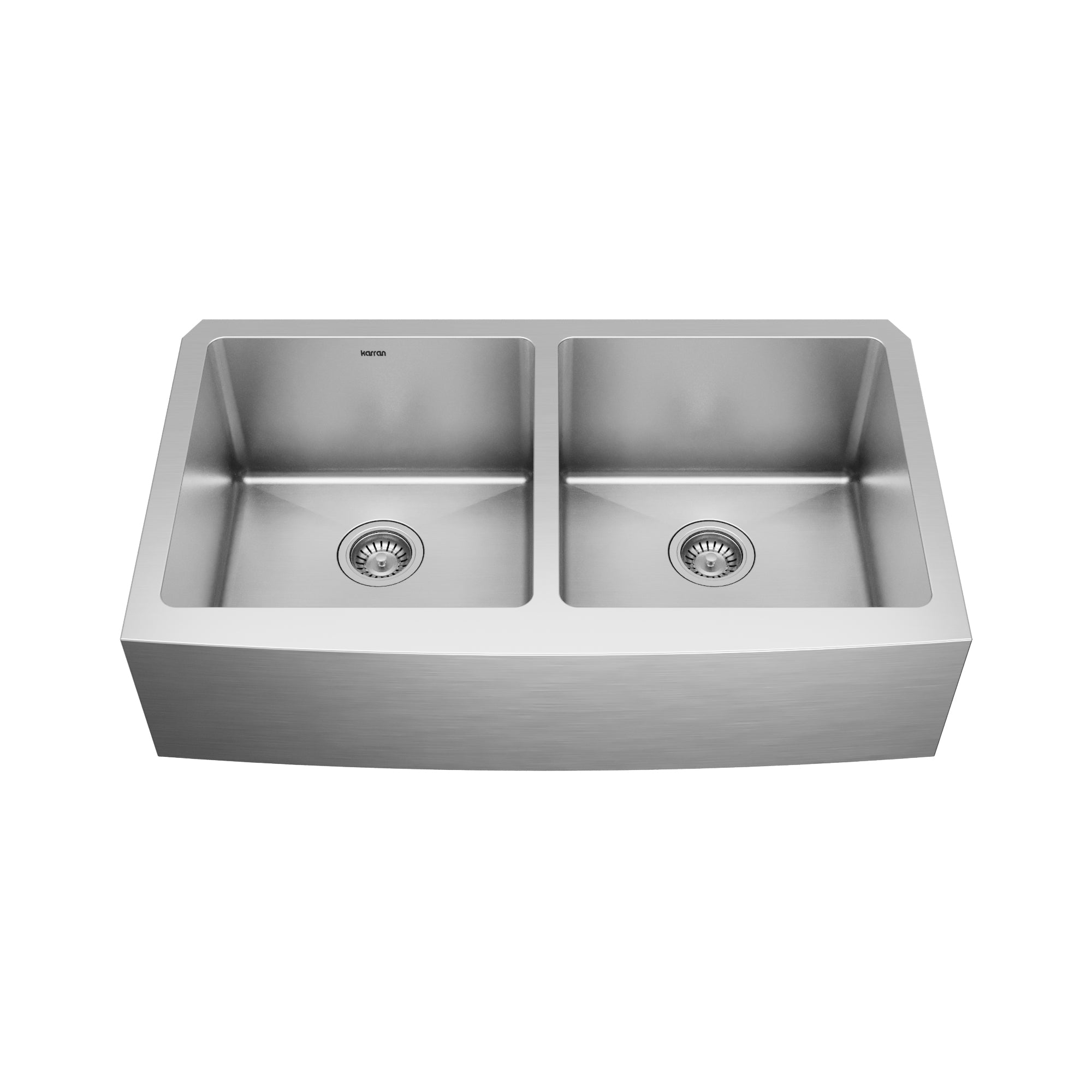 Alternative View of Karran Elite 36" Stainless Steel Farmhouse Sink with Accessories, 50/50 Double Bowl, 16 Gauge, EL-88-PK1