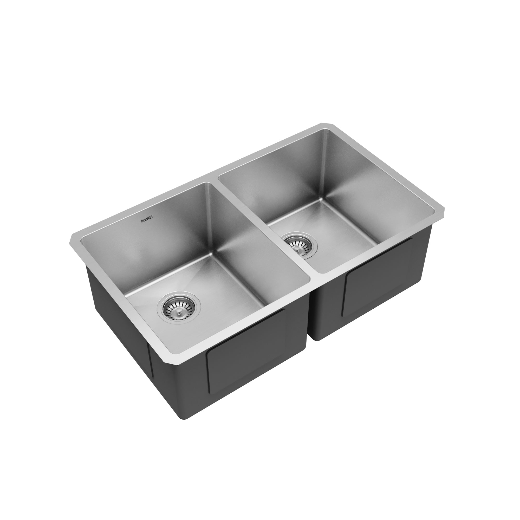 Alternative View of Karran 32" Undermount Stainless Steel Kitchen Sink, 50/50 Double Bowl, 16 Gauge, EL-76-PK1