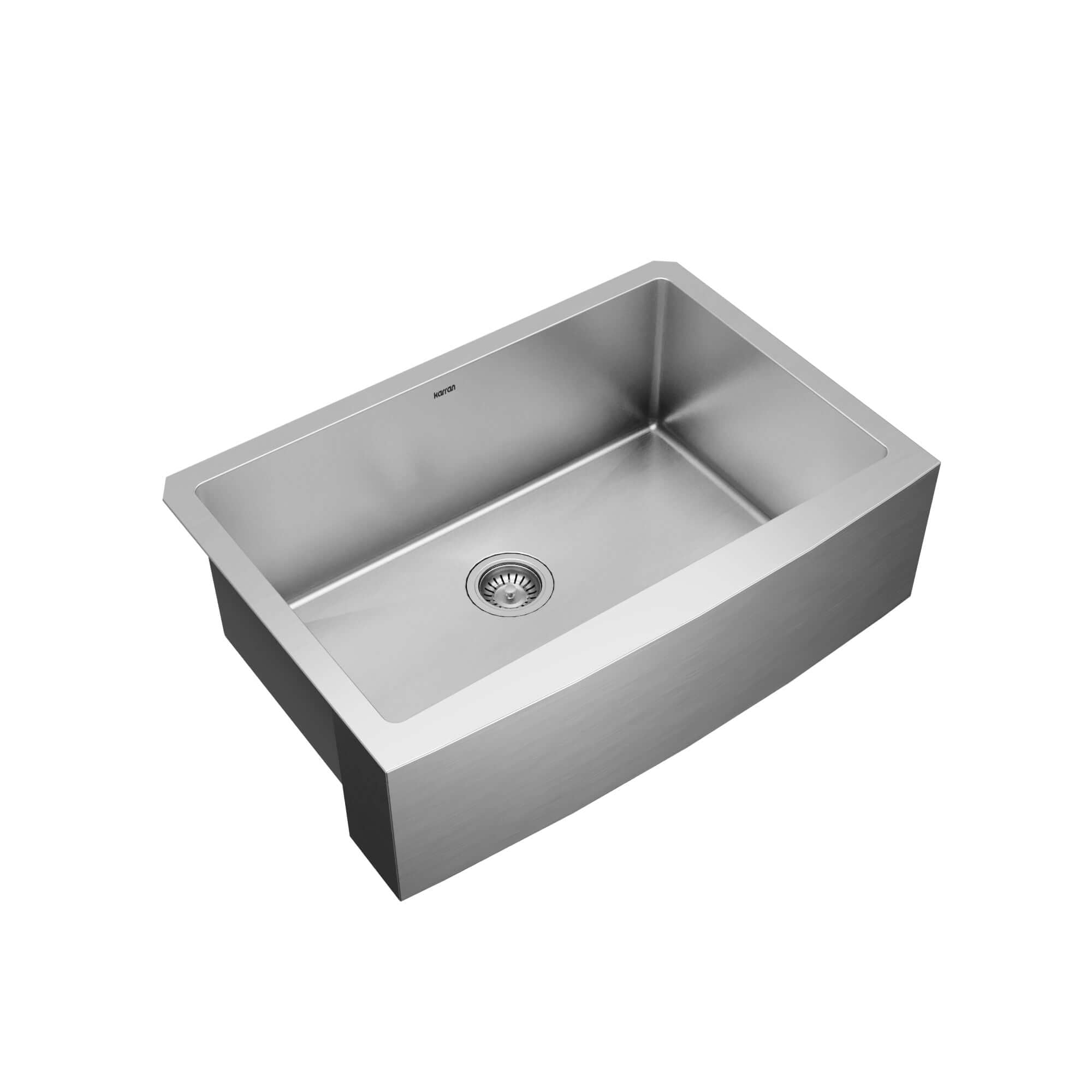 Alternative View of Karran 30" Stainless Steel Farmhouse Sink, 16 Gauge, EL-82-PK1