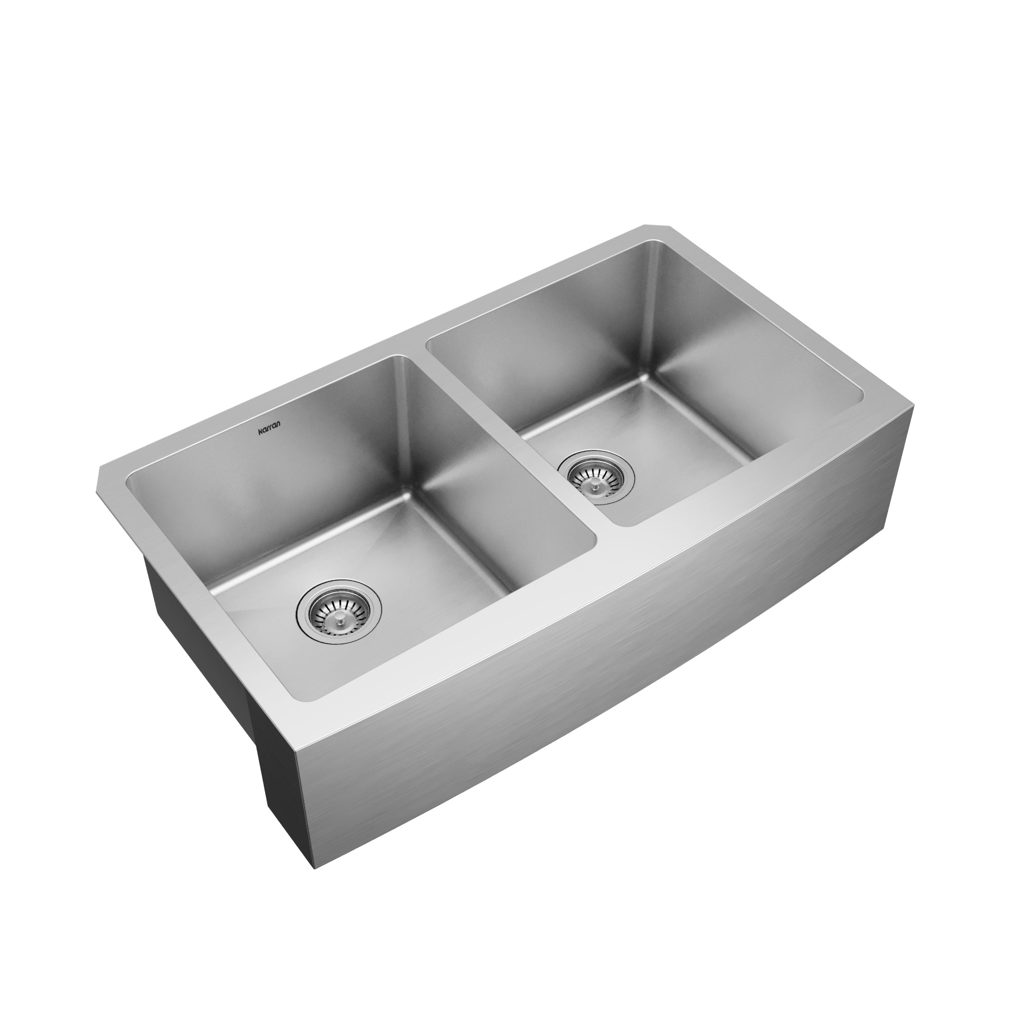 Alternative View of Karran Elite 36" Stainless Steel Farmhouse Sink with Accessories, 50/50 Double Bowl, 16 Gauge, EL-88-PK1