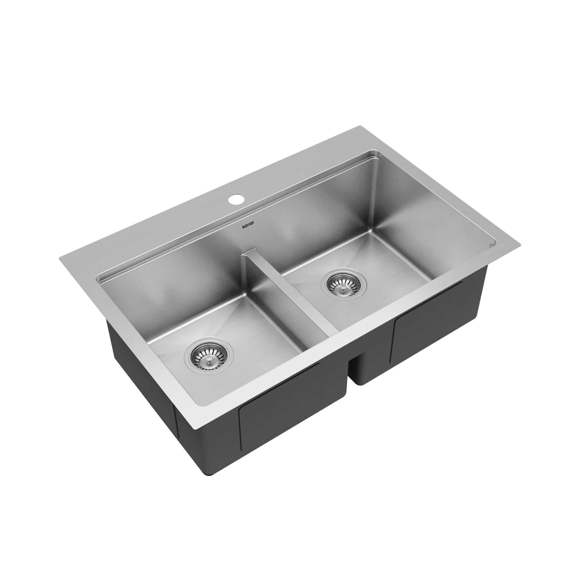 Alternative View of Karran Elite Workstation 33" Drop In/Topmount Stainless Steel Workstation Kitchen Sink with Accessories, 50/50 Double Bowl, 16 Gauge, WST-28-PK1