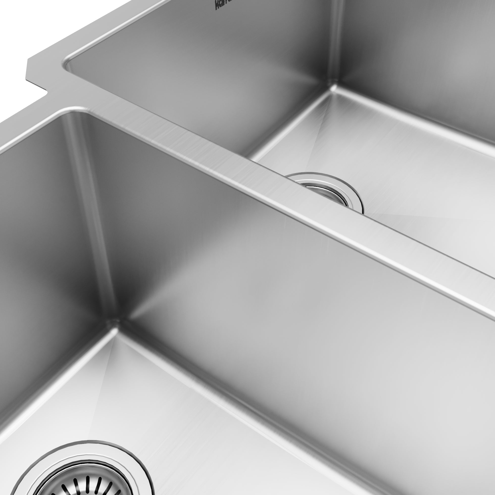 Alternative View of Karran Elite 33" Undermount Stainless Steel Kitchen Sink with Accessories, 40/60 Double Bowl, 16 Gauge, EL-78L-PK1