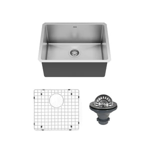 Main Image of Karran 23" Undermount Stainless Steel Kitchen Sink, 16 Gauge, EL-73-PK1