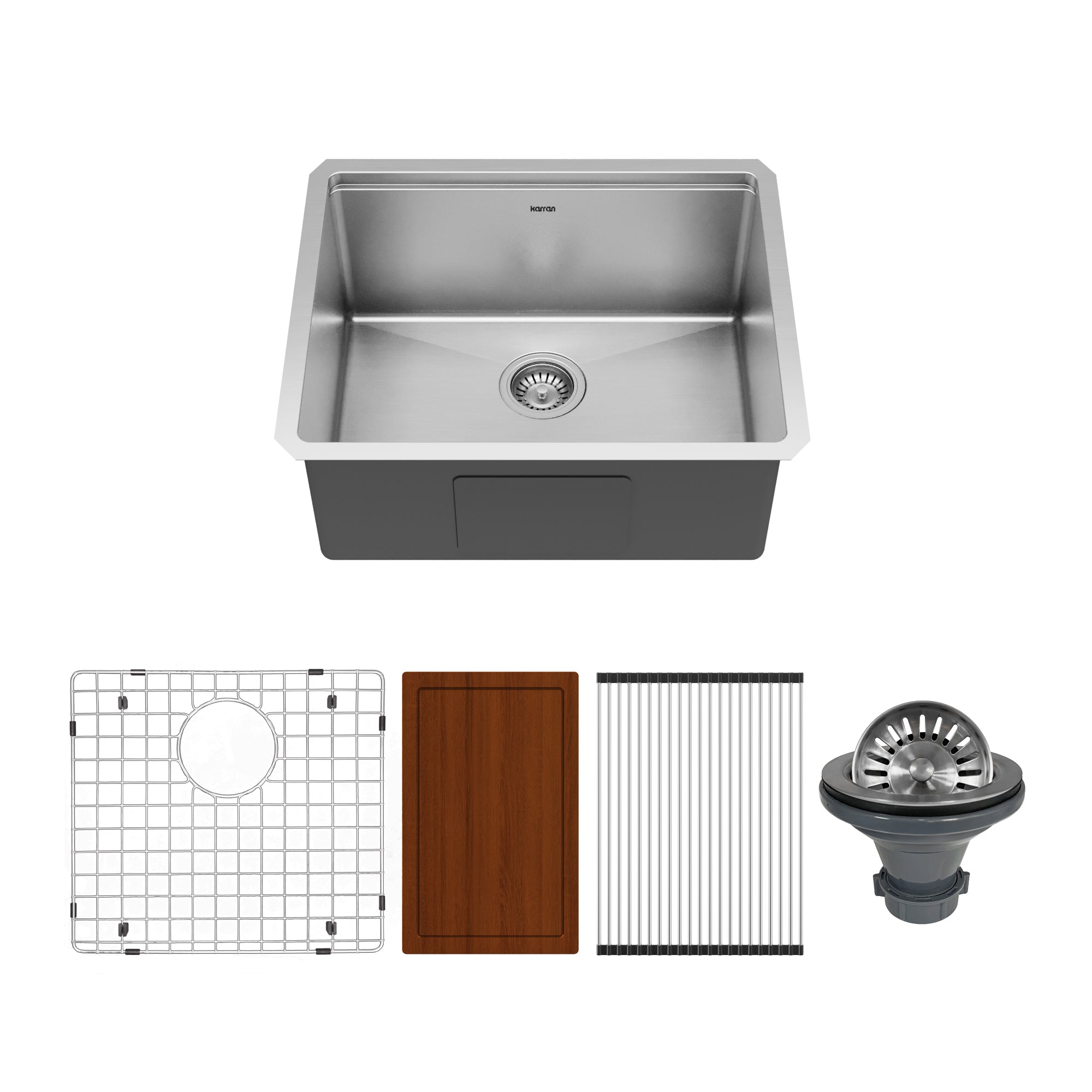 Main Image of Karran Elite Workstation 23" Undermount Stainless Steel Workstation Kitchen Sink with Accessories, 16 Gauge, WS-32-PK1